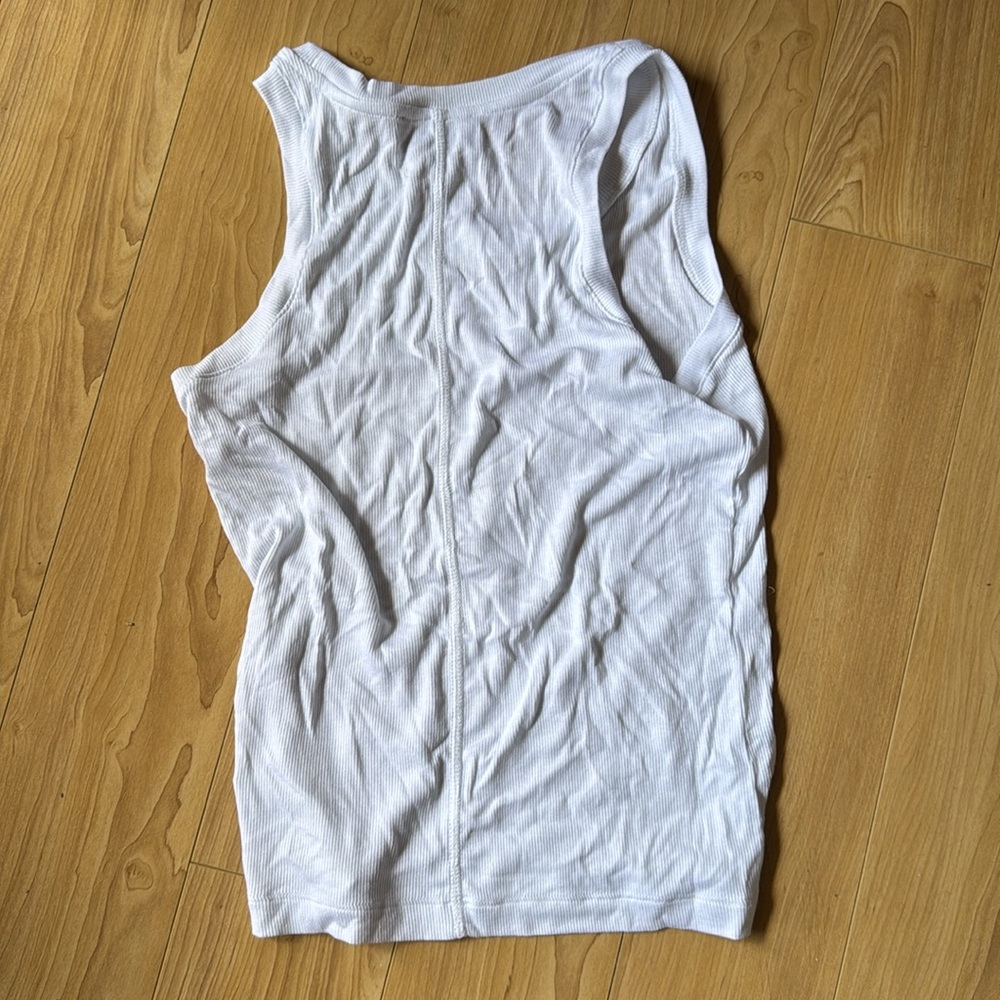 White Soren Ribbed Tank Top - Picture 3 of 3